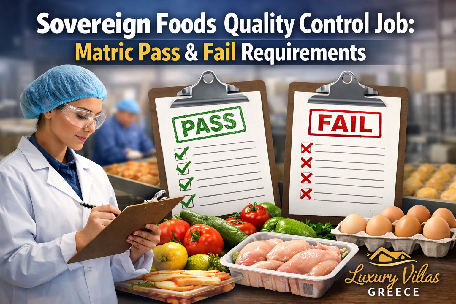 Sovereign Foods Quality Control Job Matric Pass Fail Requirements