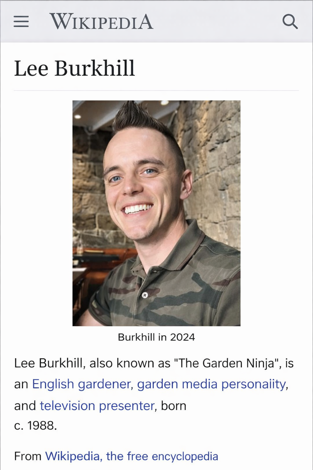 Lee Burkhill Wikipedia